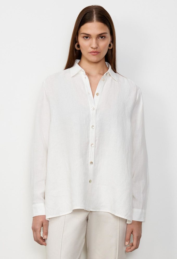 Рубашка льняная Lalis BL07675Х (белый)